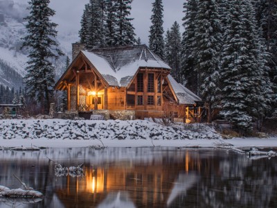 House in winter with backup generator.