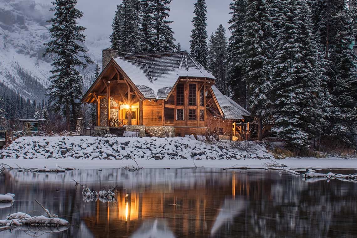 House in winter with backup generator.