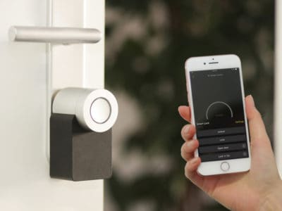 a smart lock controlled via smartphone