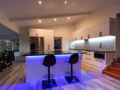 led lighting installed in the kitchen of a Vancouver home