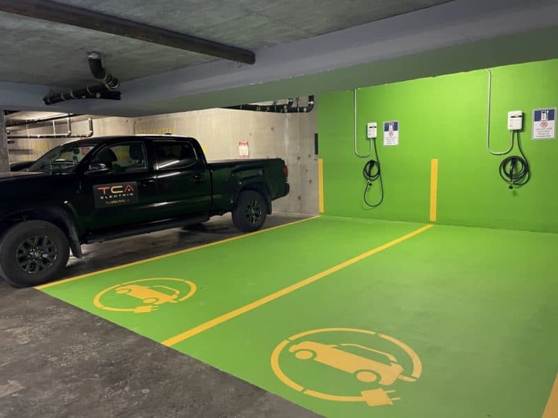 EV charging station parking spots completed by TCA's talented contractors