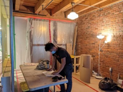 TCA electrician Michael Malihan during an electrical renovation