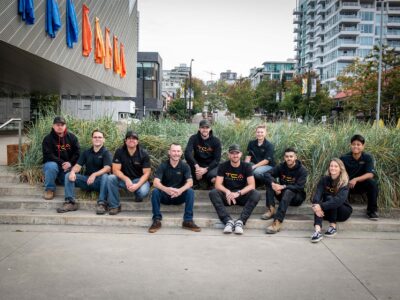 TCA's team of electricians poses for a photo in North Vancouver