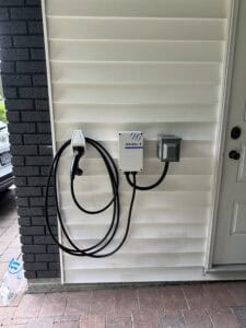 Home EV charger on side of a house by TCA Electric in Vancouver, BC