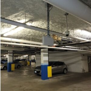 Multiple cars in a parking garage in Vancouver