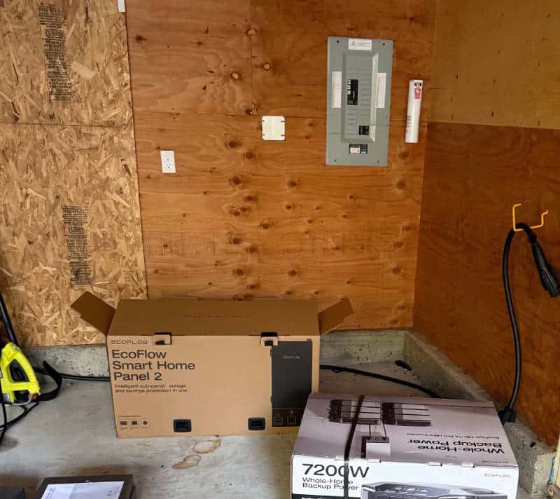 Mounted EcoFlow battery panel for energy storage by TCA Electric in Vancouver, BC