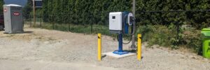 Fully installed commercial EV charging station ready for use by TCA Electric in Vancouver