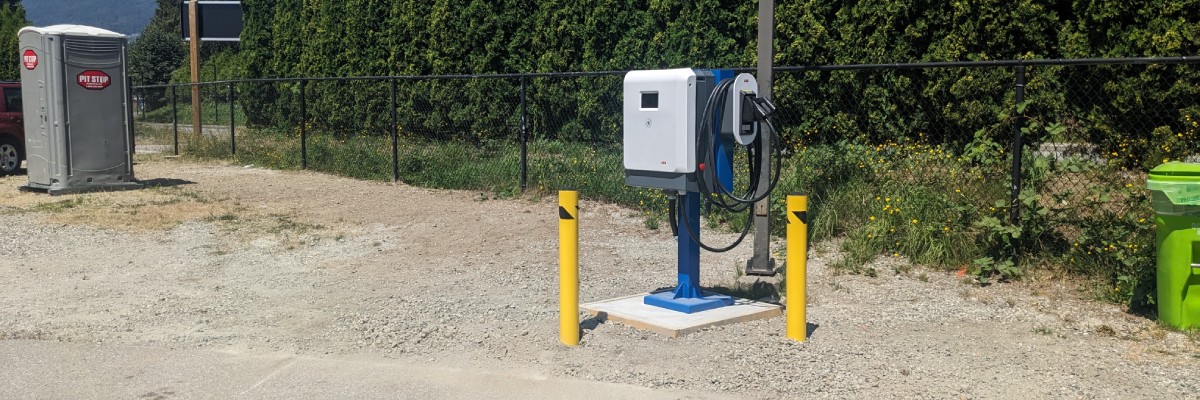 Fully installed commercial EV charging station ready for use by TCA Electric in Vancouver