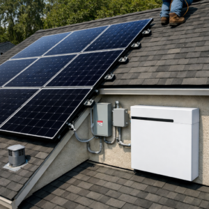 BC Hydro solar battery rebate – rooftop solar panels with battery storage installation